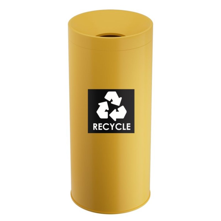 Κάδος Ανακύκλωσης 65 Lit, No Inner Bucket - Matt Yellow, Pam & Co, Ø34 x H70 (cm), 673470-603