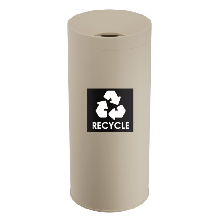 Κάδος Ανακύκλωσης 65 Lit, No Inner Bucket - Matt Ivory, Pam & Co, Ø34 x H70 (cm), 673470-703