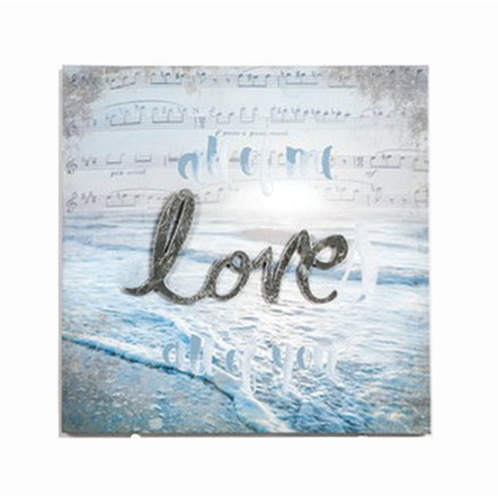 Zaros Διακοσμητικός Καμβάς 30x30 εκ.,"Love & Sea"