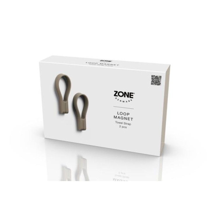 Zone Denmark Κρεμάστρες Πετσέτας Μαγνητικές Σετ 2 Τμχ 9 Εκ. - Loop Taupe