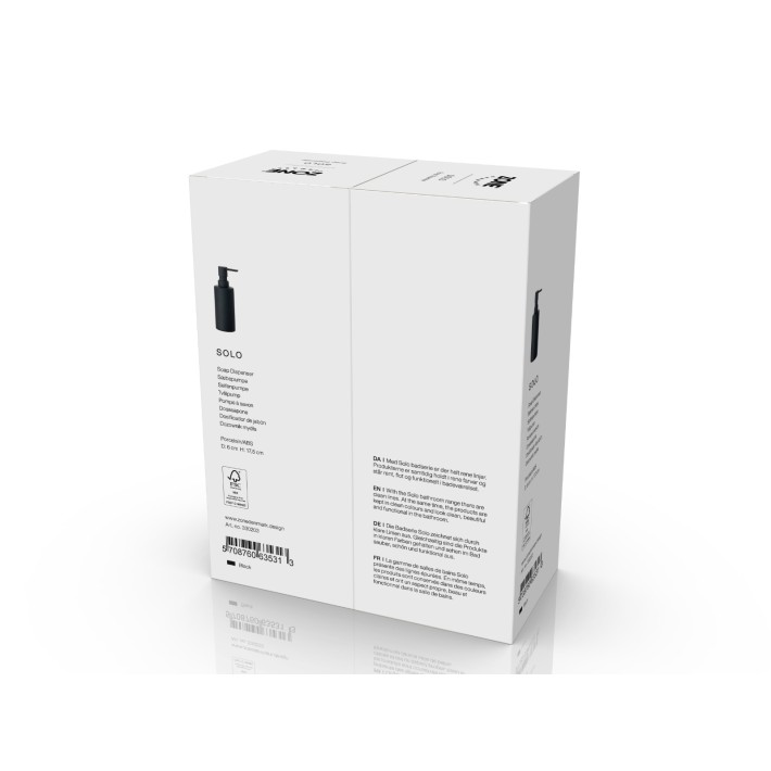 Zone Denmark Δοχείο Κρεμοσάπουνου Πορσελάνινο/ABS 300 ml - Solo Black