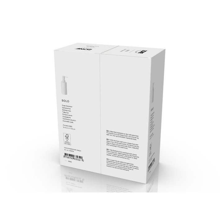 Zone Denmark Δοχείο Κρεμοσάπουνου Πορσελάνινο/ABS 300 ml - Solo White