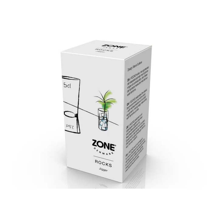 Zone Denmark Διπλή Μεζούρα Ποτών Ανοξείδωτη 25+50 ml - Rocks Polished Steel