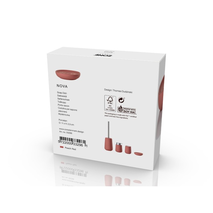 Zone 33296 Nova Πορσελάνινη Σαπουνοθήκη Peach Red