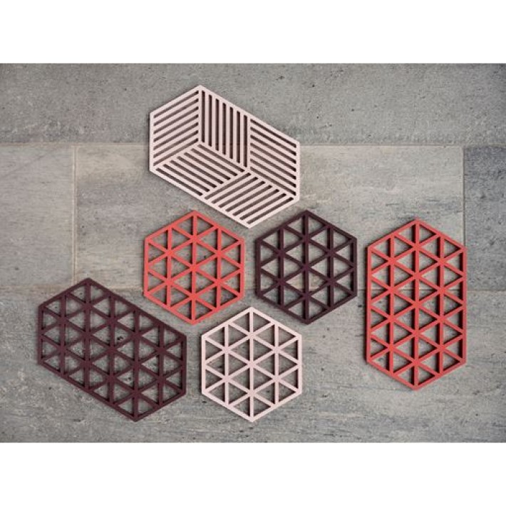Zone Denmark Σουπλά Σιλικόνης για Ζεστά Σκεύη 16x14 εκ. - Triangles Rose