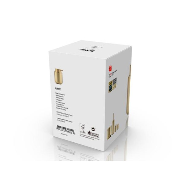 Zone Denmark Δοχείο Κρεμοσάπουνου Ανοξείδωτο 250 ml - Ume Brass