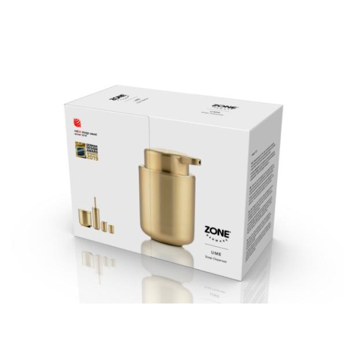 Zone Denmark Δοχείο Κρεμοσάπουνου Ανοξείδωτο 250 ml - Ume Brass