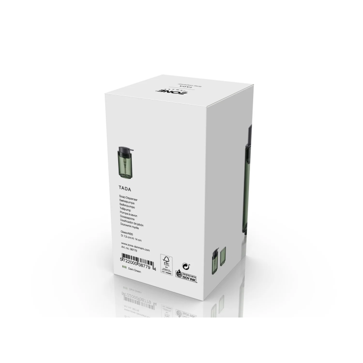 Zone Denmark Δοχείο Κρεμοσάπουνου Γυάλινο 240 ml - Tada Dark Green