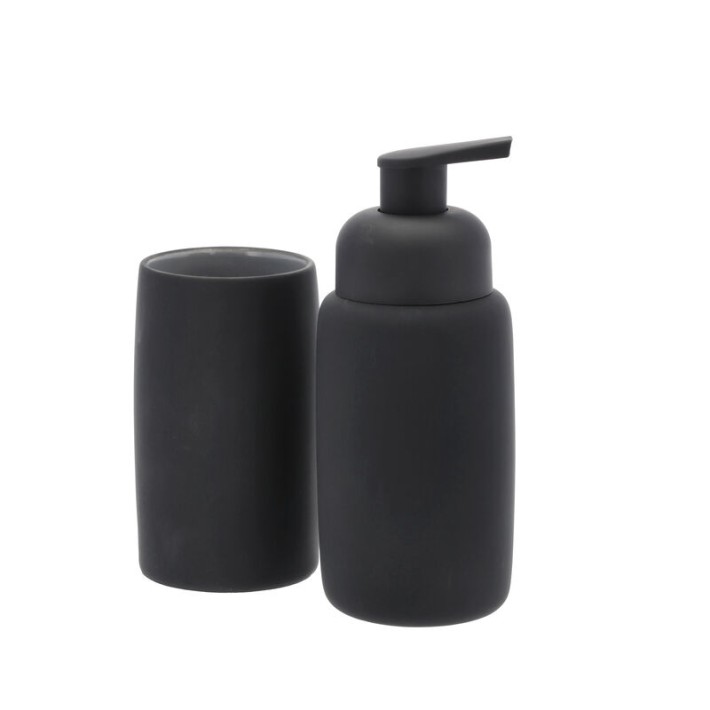 Södahl Δοχείο Κρεμοσάπουνου Stoneware 250 ml - Mono Black