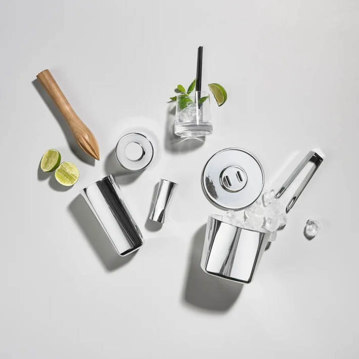 Zone Denmark Διπλή Μεζούρα Ποτών Ανοξείδωτη 25+50 ml - Rocks Polished Steel