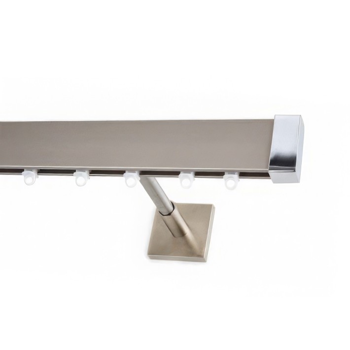 Anartisi Μεταλλικός Σιδηρόδρομος Τοίχου Μονό Ideal Aluminium Rail Collection INOX Σατινέ Χρώμιο  (Απλό ή με Σύστημα WAVE)