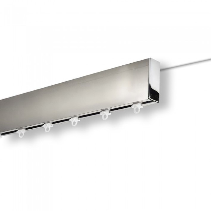 Anartisi Μεταλλικός Σιδηρόδρομος Οροφής Lama Aluminium Rail Collection Inox Polished/Χρώμιο (Απλός ή Με Σύστημα Wave)