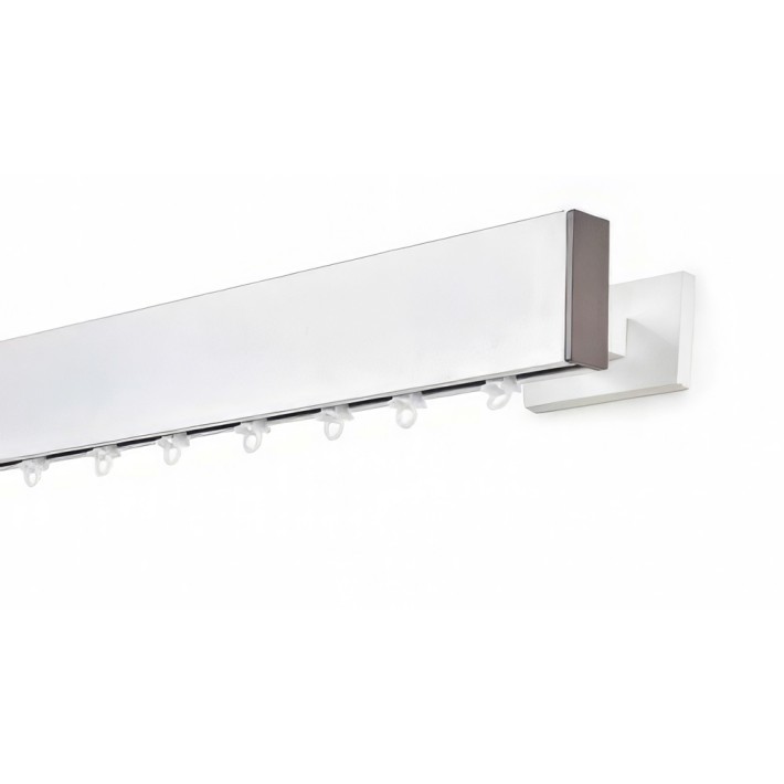 Anartisi Μεταλλικός Σιδηρόδρομος Τοίχου Lama Aluminium Rail Collection MY01/MY37 Λευκό με Γκρι Τάπες (Απλό ή με Σύστημα Wave)