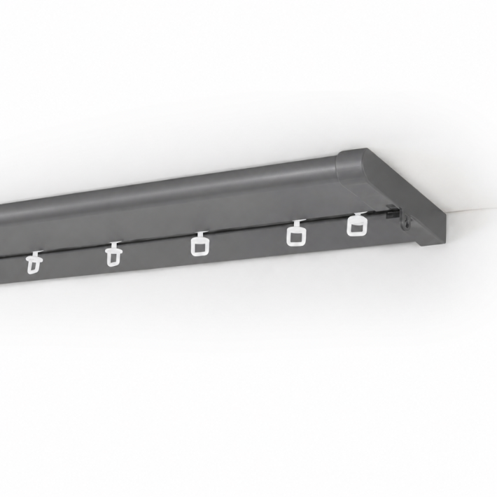 Anartisi Μεταλλικός Σιδηρόδρομος Οροφής Phantom Aluminium Rail Collection MY07 Γκρι (Απλό ή με Σύστημα Wave)