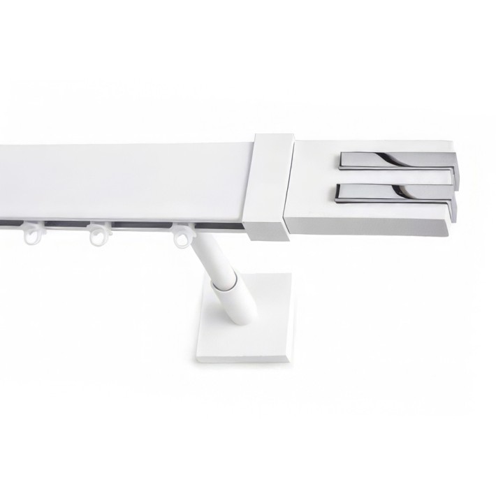 Anartisi Μεταλλικός Σιδηρόδρομος Τοίχου Μονό Nuera Aluminium Rail Collection MY01 Λευκό Χρώμιο  (Απλό ή με Σύστημα WAVE)