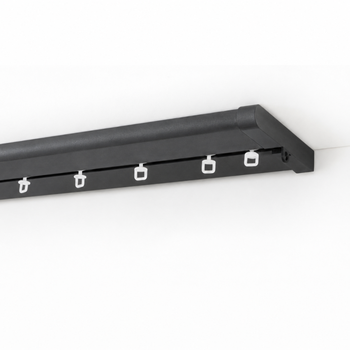 Anartisi Μεταλλικός Σιδηρόδρομος Οροφής Phantom Aluminium Rail Collection MY24 Μαύρο (Απλό ή με Σύστημα Wave)