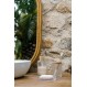 Andrea House Σετ/3 Dispenser- Ποτηροθήκη- Σαπουνοθήκη Γυάλινο με Ξύλο