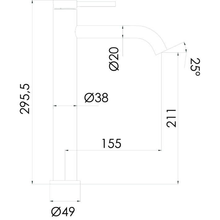 Buades Mπαταρία Νιπτήρος Vetta Nox Ψηλή χωρίς Α/Β- 4911031-Χρυσό