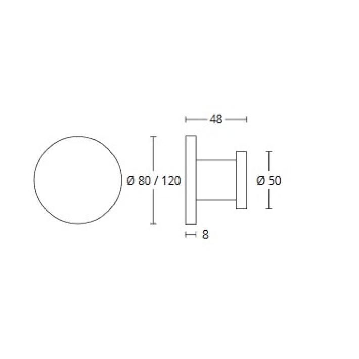 Μπουλ Εξώθυρας Ανοξείδωτο Φ120 Convex 1069P Ματ Νίκελ