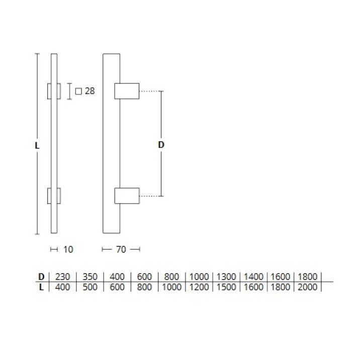 Λαβή Εξώθυρας Αντικέ  Ματ Convex 653 σε 10 Διαστάσεις