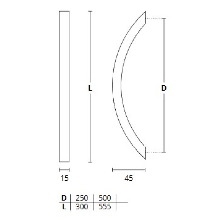 Λαβή Εξώθυρας Ορειχάλκινη Convex 883-250 Ματ Νίκελ