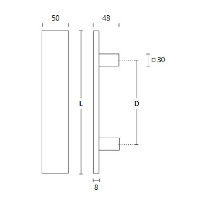 Λαβή Εξώθυρας Inox Convex 919 Μαύρη σε 10 Διαστάσεις