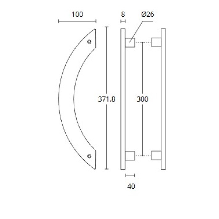 Λαβή Εξώθυρας Inox Convex 921-300