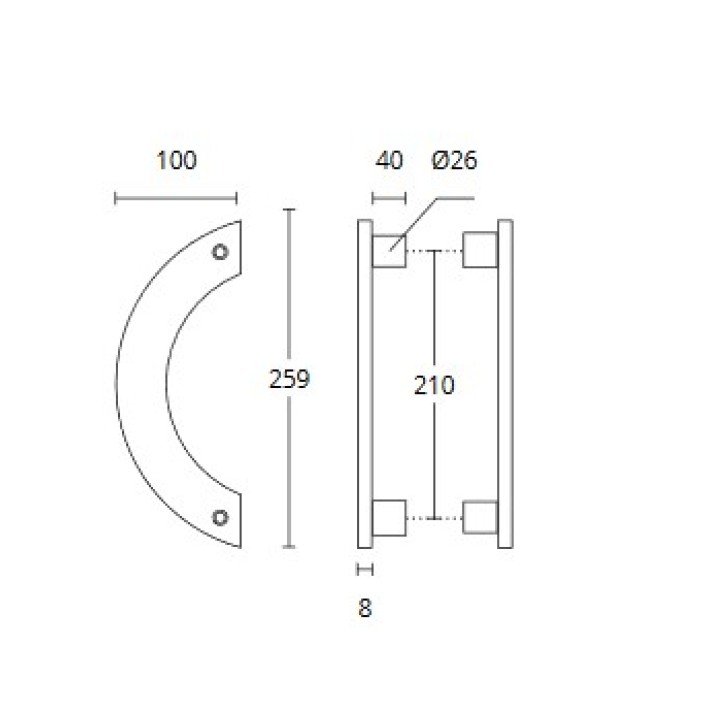 Λαβή Εξώθυρας Inox Convex 921-210