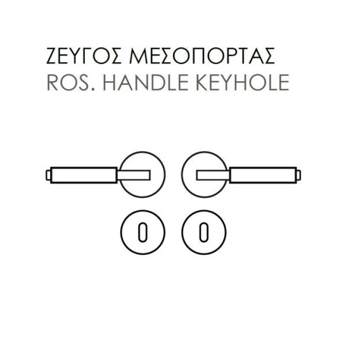 C2345 Πόμολο Πόρτας με Ροζέτα  Ζεύγος Μαύρο Ματ