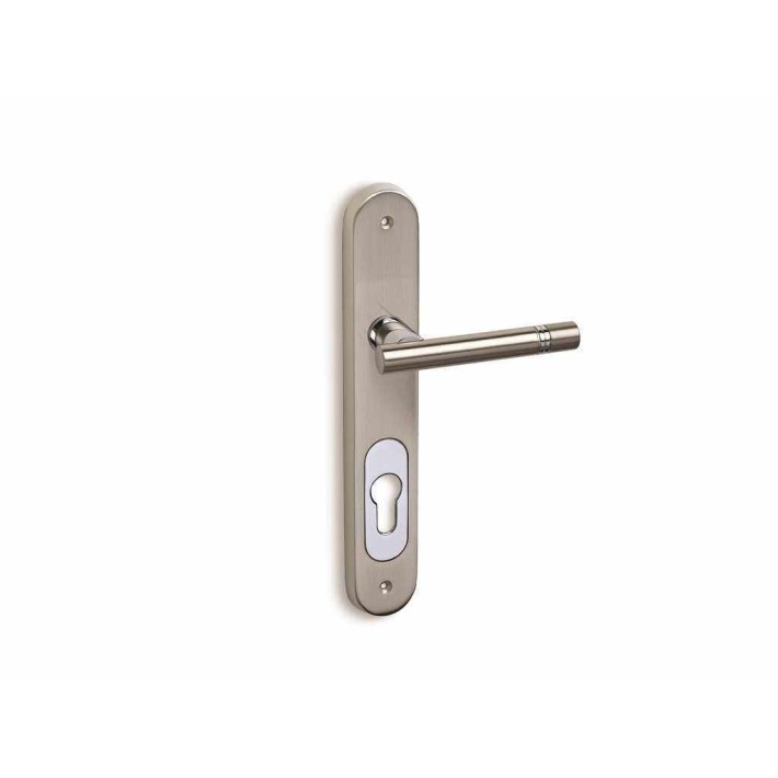 Πόμολο Πόρτας με Πλάκα Convex 115 Nίκελ Ματ/Χρώμιο