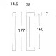 Λαβή Συρόμενης Πόρτας Convex 1173P Αντικέ Ματ 177mm