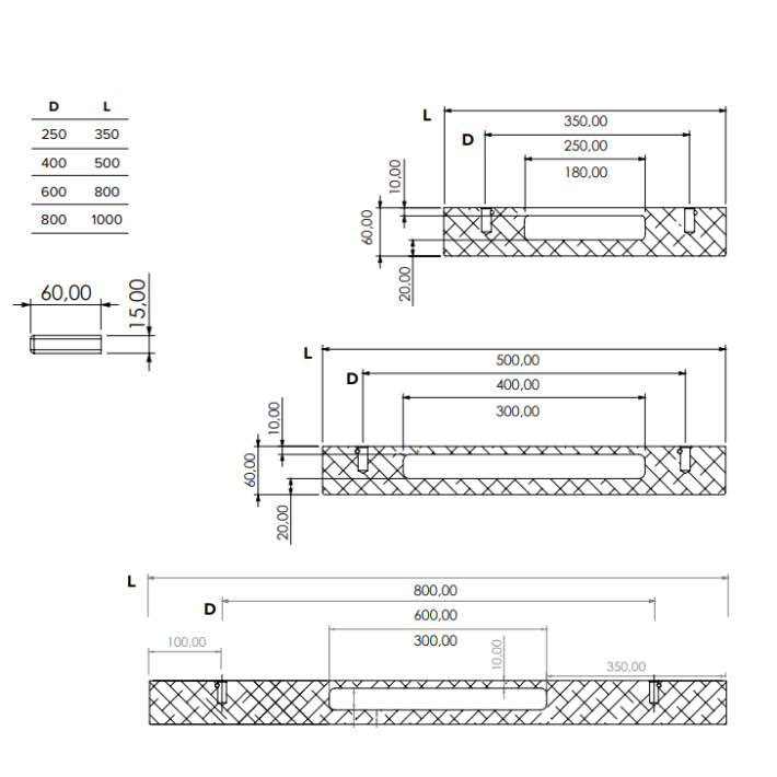 Λαβή Εξώθυρας Inox Σκούρο Convex 1317 σε 4 Διαστάσεις