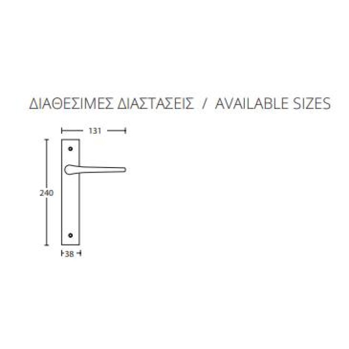 Πόμολο Πόρτας με Πλάκα Convex 1505 Μαύρο Ματ