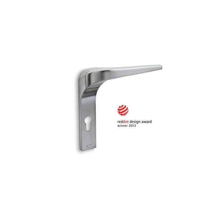 Πόμολο Πόρτας με Πλάκα, Νίκελ Ματ Convex 2055HR 