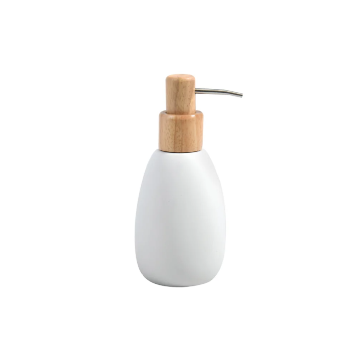Dispenser Sven 03080.001 Ρητίνη Λευκό με Ξύλινη Αντλία 8,2x18,9εκ. Spirella