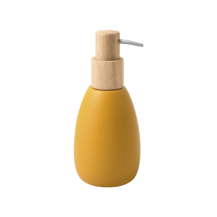 Dispenser Sven 03080.002 Ρητίνη Κίτρινο με Ξύλινη Αντλία 8,2x18,9εκ. Spirella