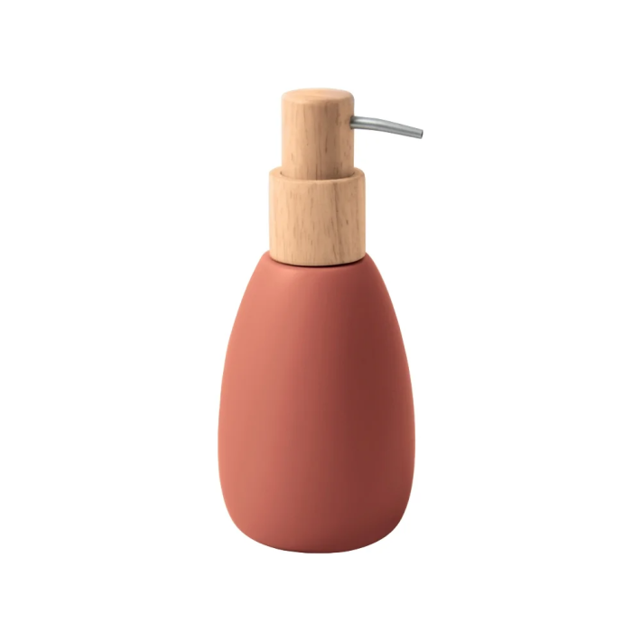 Dispenser Sven 03080.004 Ρητίνη Terracotta με Ξύλινη Αντλία 8,2x18,9εκ. Spirella