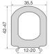 Elvit 0015 Καπάκι Λεκάνης 41.5-47x 35.5εκ. Βαρέως Τύπου Λευκό