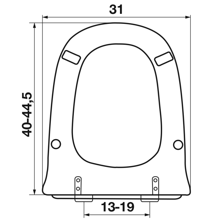 Elvit 0150 Dama Καπάκι Λεκάνης 40-44.5x31 Λευκό