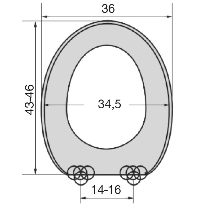 Elvit 0203 Universal Καπάκι Λεκάνης Αποσπώμενο 43-46x36εκ Λευκό Soft Close