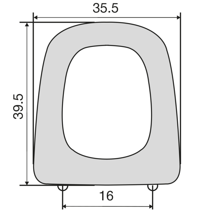 Elvit 0204 Καπάκι Λεκάνης Ideal Standard Emirama 39.5x35.5εκ., Λευκό