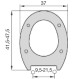 Elvit 0224 Καπάκι Λεκάνης Universal 45,6x37εκ Λευκό Slim Line