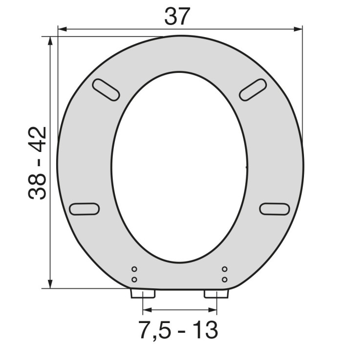 Elvit 0292 Small Καπάκι Λεκάνης 38-42x37Λευκό