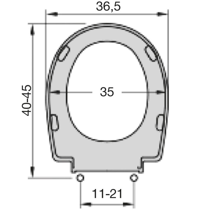 Elvit 0296 Bahama New Καπάκι Λεκάνης με Soft Close 40-45x36.5 Λευκό
