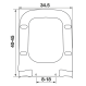 Elvit  0344 Yakut Τετράγωνο Καπάκι Λεκάνης Slim Soft Close Πλαστικό 40-45x34.5cm Λευκό