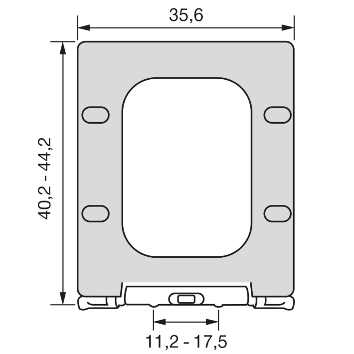 Elvit 0410 KARE Slim Καπάκι Λεκάνης 40,2-44,2x35,6 εκ., Λευκό