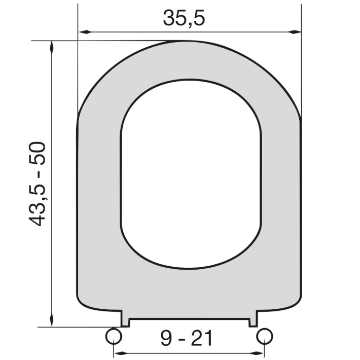 Elvit 1242 D-Shape Καπάκι Λεκάνης 43,5-50x35.5εκ Λευκό