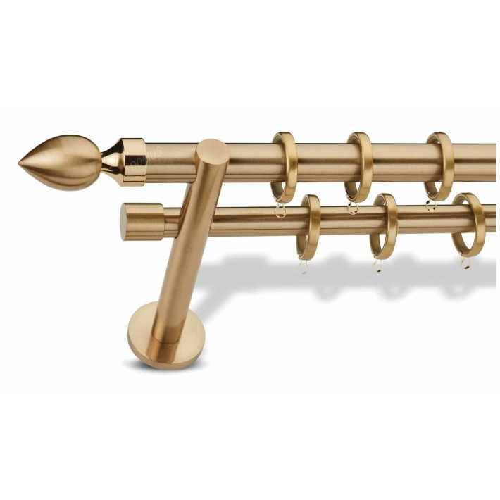 Κουρτινόξυλο ΛΕΜΟΝΙ Διπλό Φ25 με Δεύτερη Σωλήνα Φ20 Domus P10-6701-10-4 Ορο Ματ