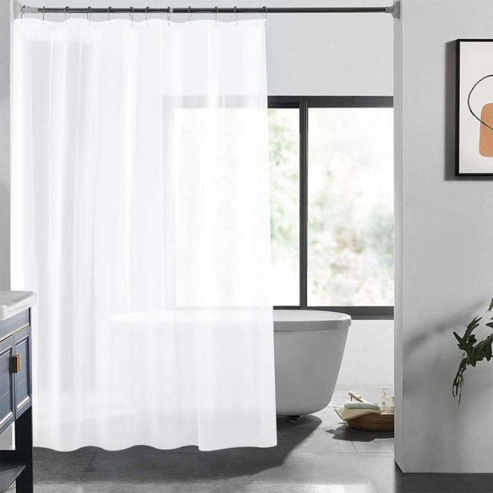 ESTIA ΚΟΥΡΤΙΝΑ ΜΠΑΝΙΟΥ ΑΔΙΑΒΡΟΧΗ PEVA 180x180cm ΛΕΥΚΗ