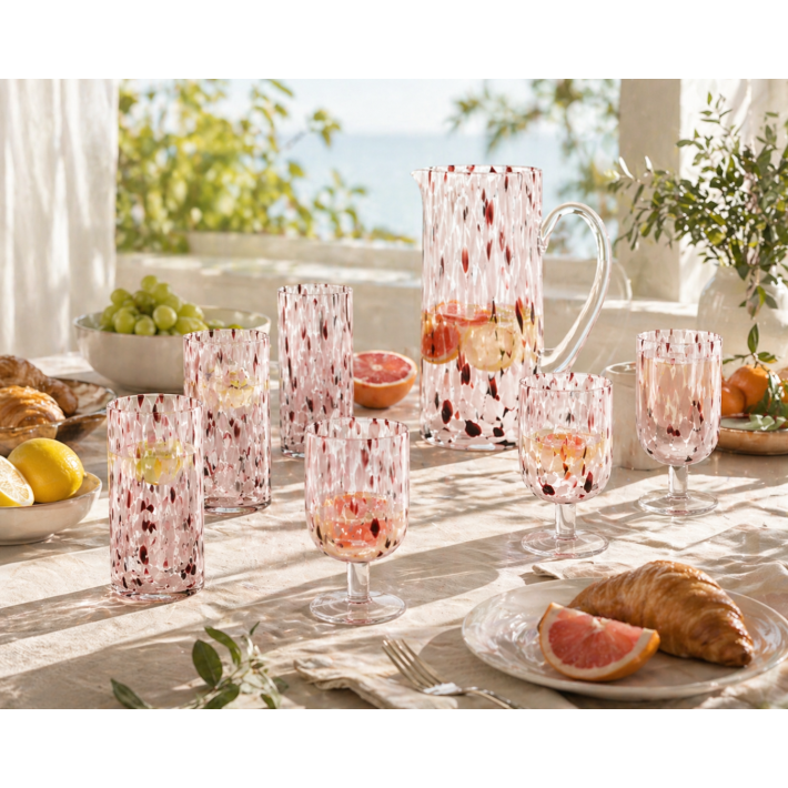 ESTIA ΠΟΤΗΡΙ ΝΕΡΟΥ COLORBURST ΓΥΑΛΙΝΟ 590ml ΡΟΖ/ΜΟΒ